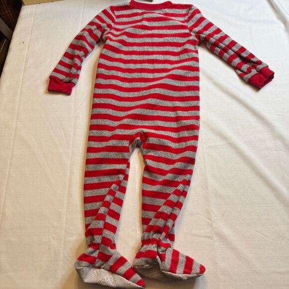 Just One You Made By Carter's Footie Pajamas Striped Santa Claus Christmas Sz 2T - Picture 2 of 5